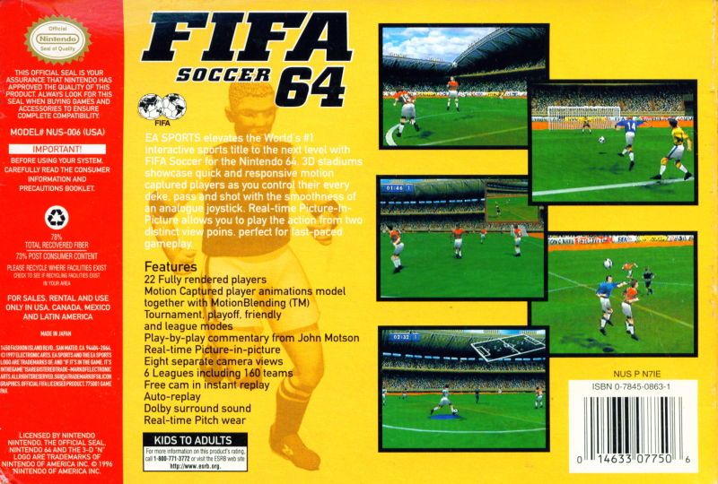 Capa do jogo FIFA Soccer 64