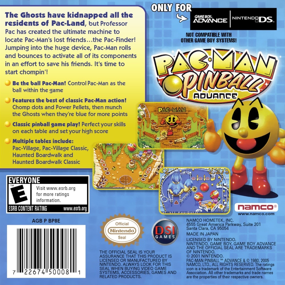 Capa do jogo Pac-Man Pinball Advance