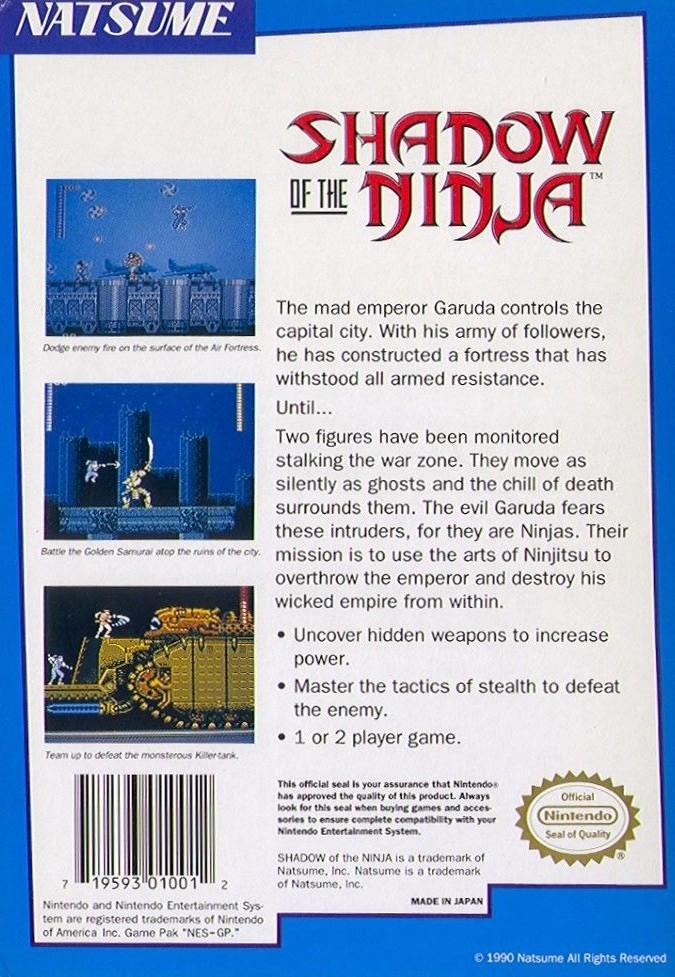 Capa do jogo Shadow of the Ninja
