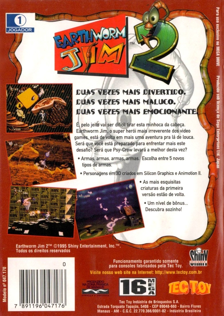 Capa do jogo Earthworm Jim 2