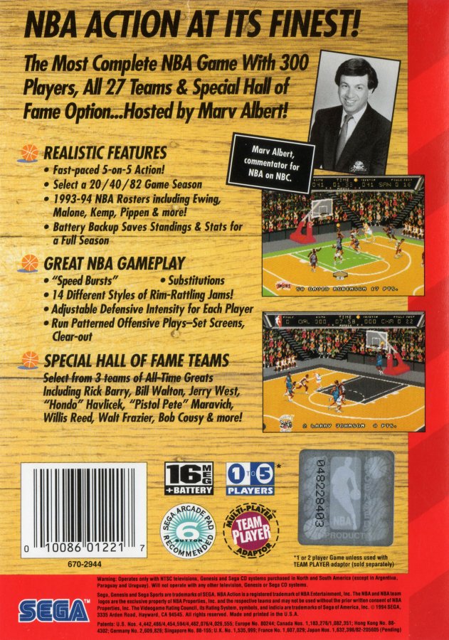 Capa do jogo NBA Action 94