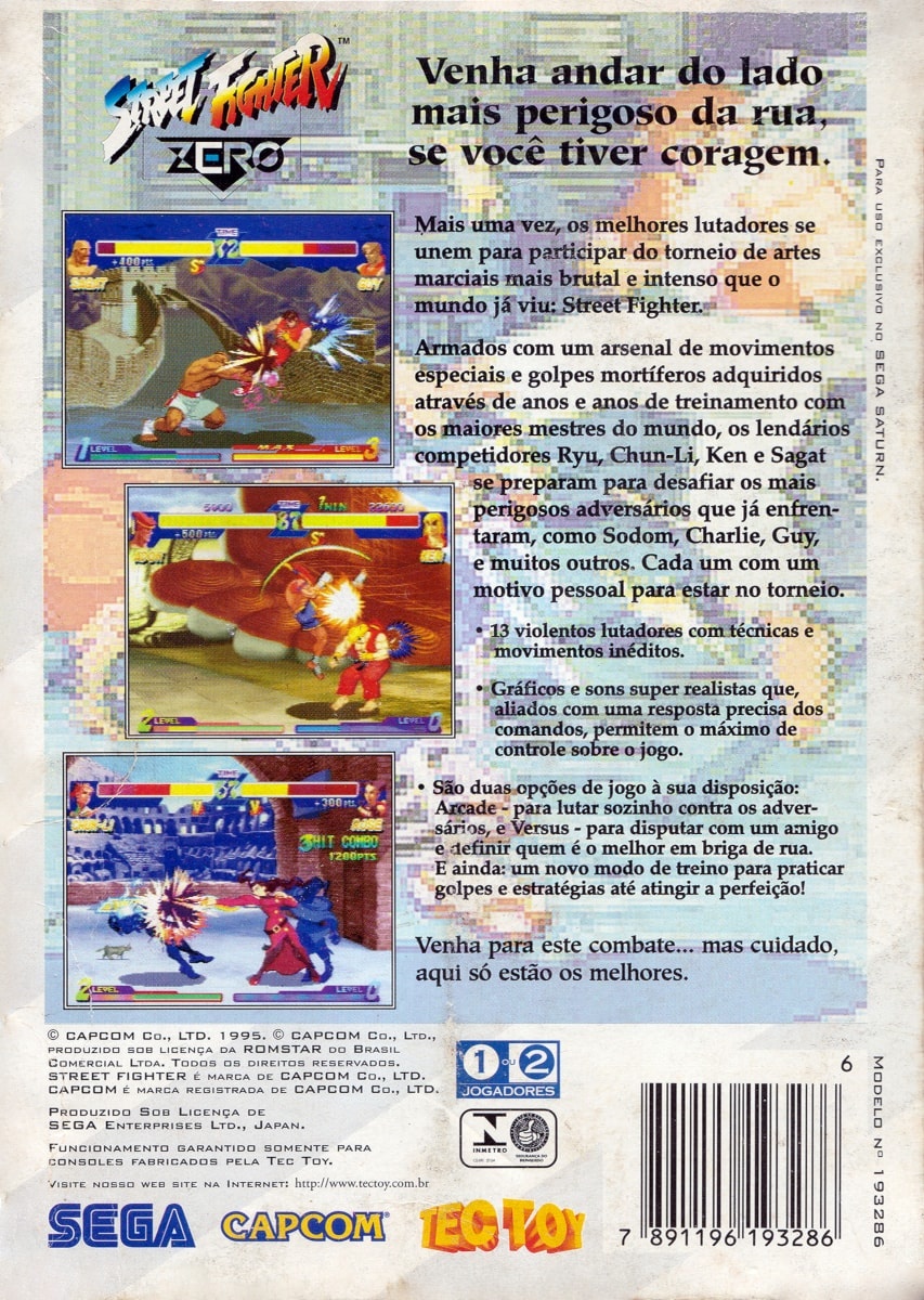 Capa do jogo Street Fighter Zero