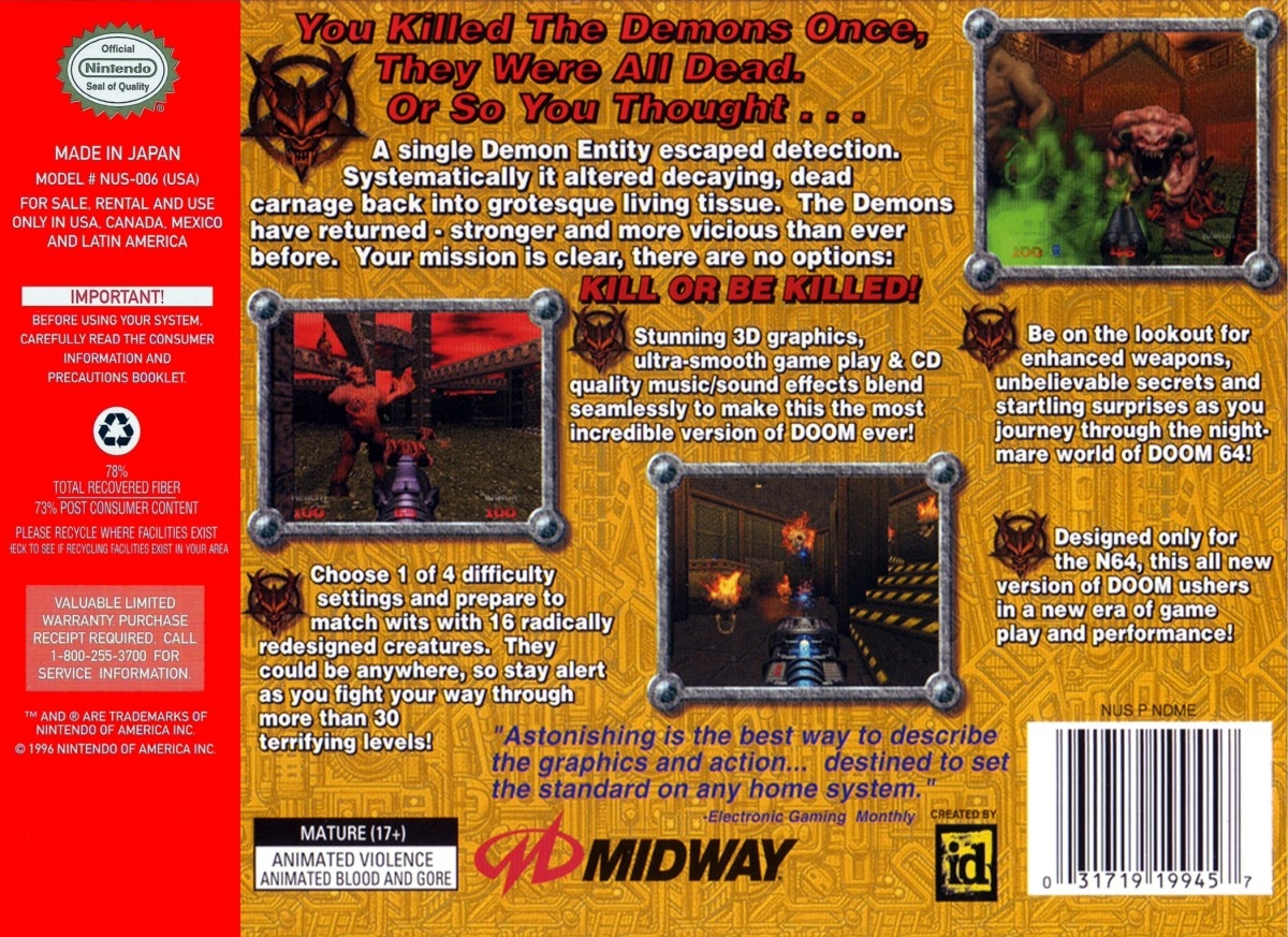 Capa do jogo Doom 64
