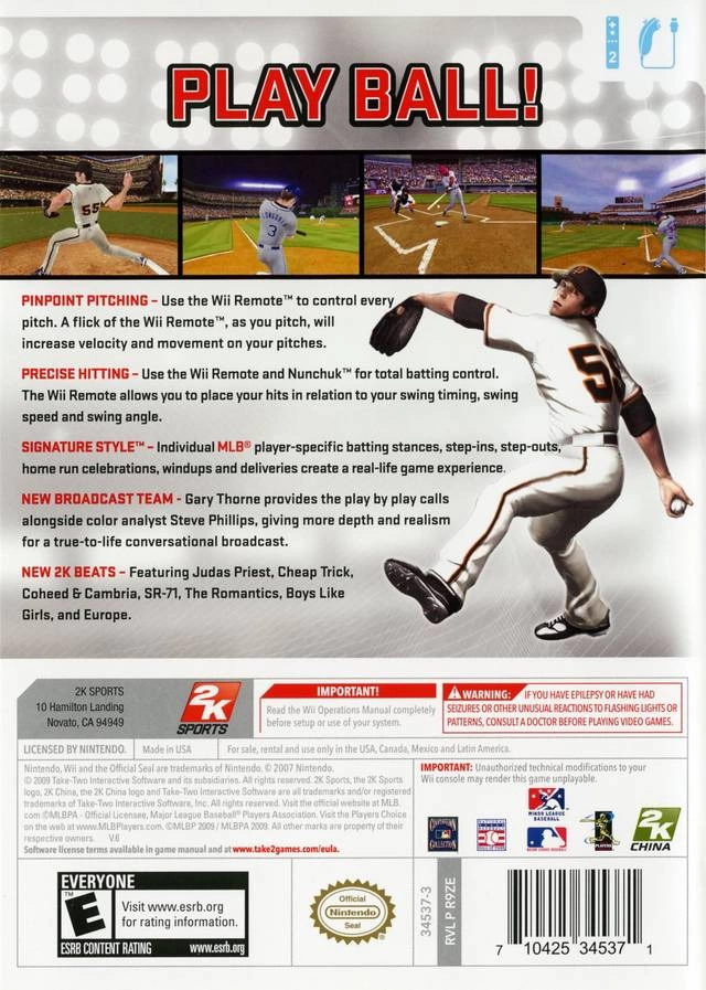 Major League Baseball 2K9 Para Wii 2009