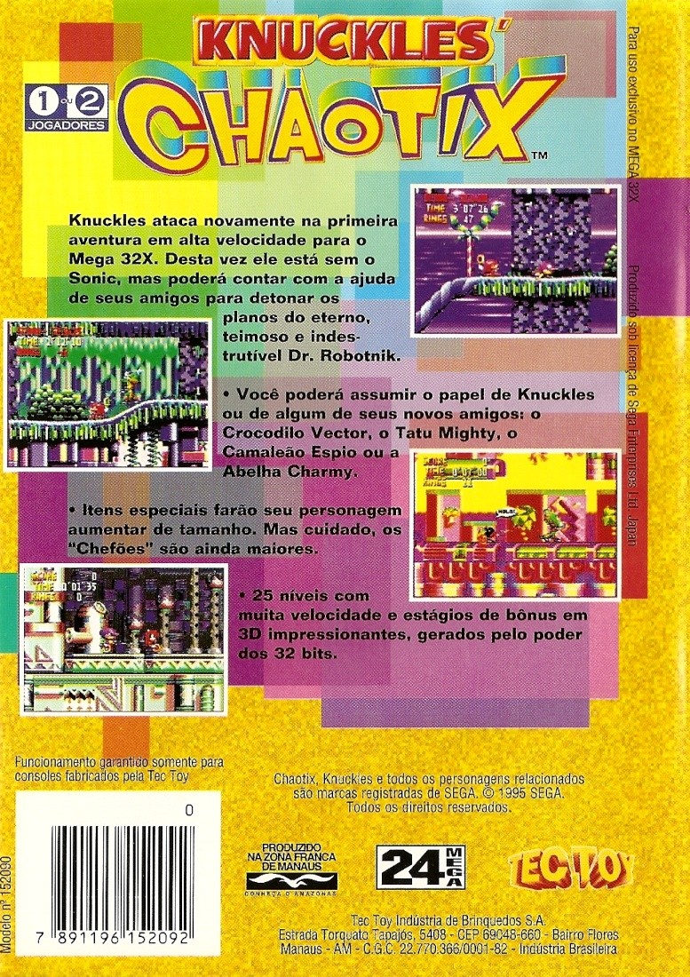 Capa do jogo Knuckles Chaotix