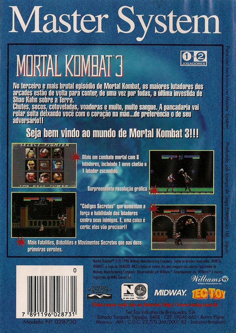 Capa do jogo Mortal Kombat 3