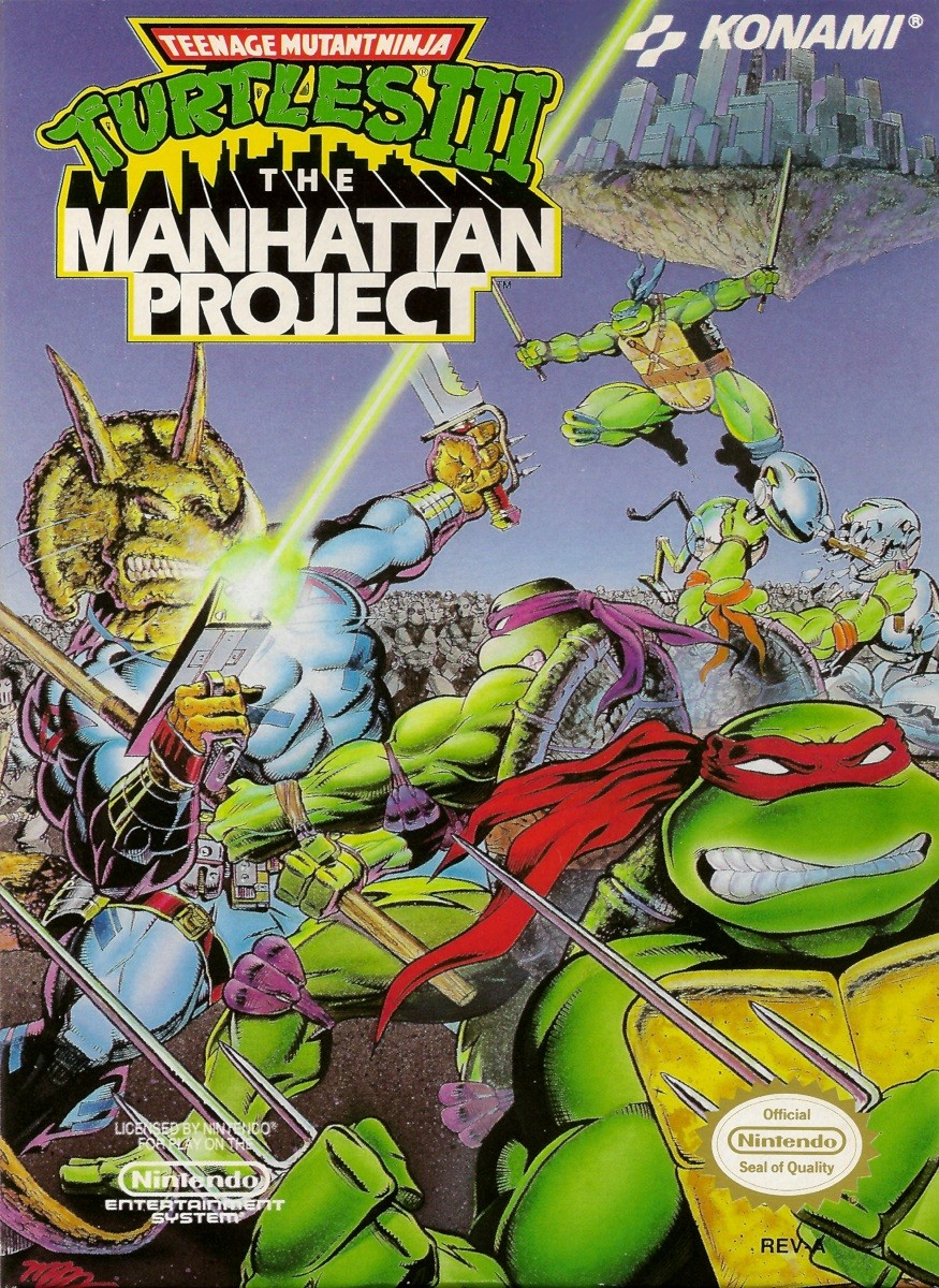 Capa do jogo Teenage Mutant Ninja Turtles III: The Manhattan Project