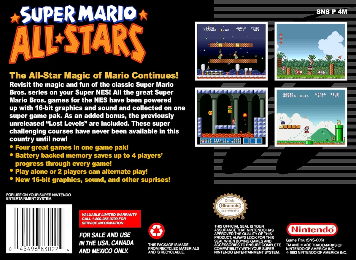 Capa do jogo Super Mario All-Stars