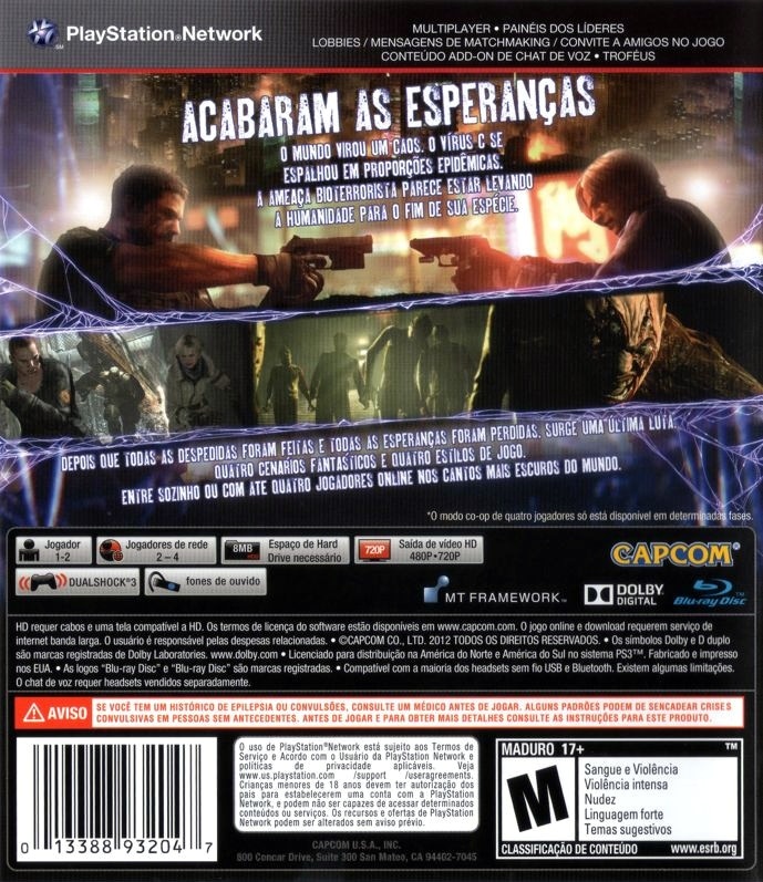 Capa do jogo Resident Evil 6