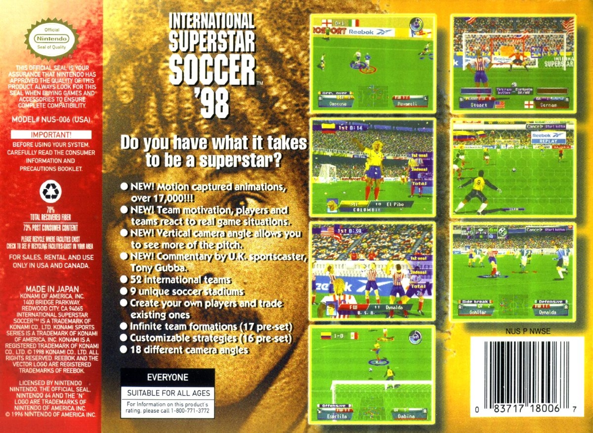 Capa do jogo International Superstar Soccer 98