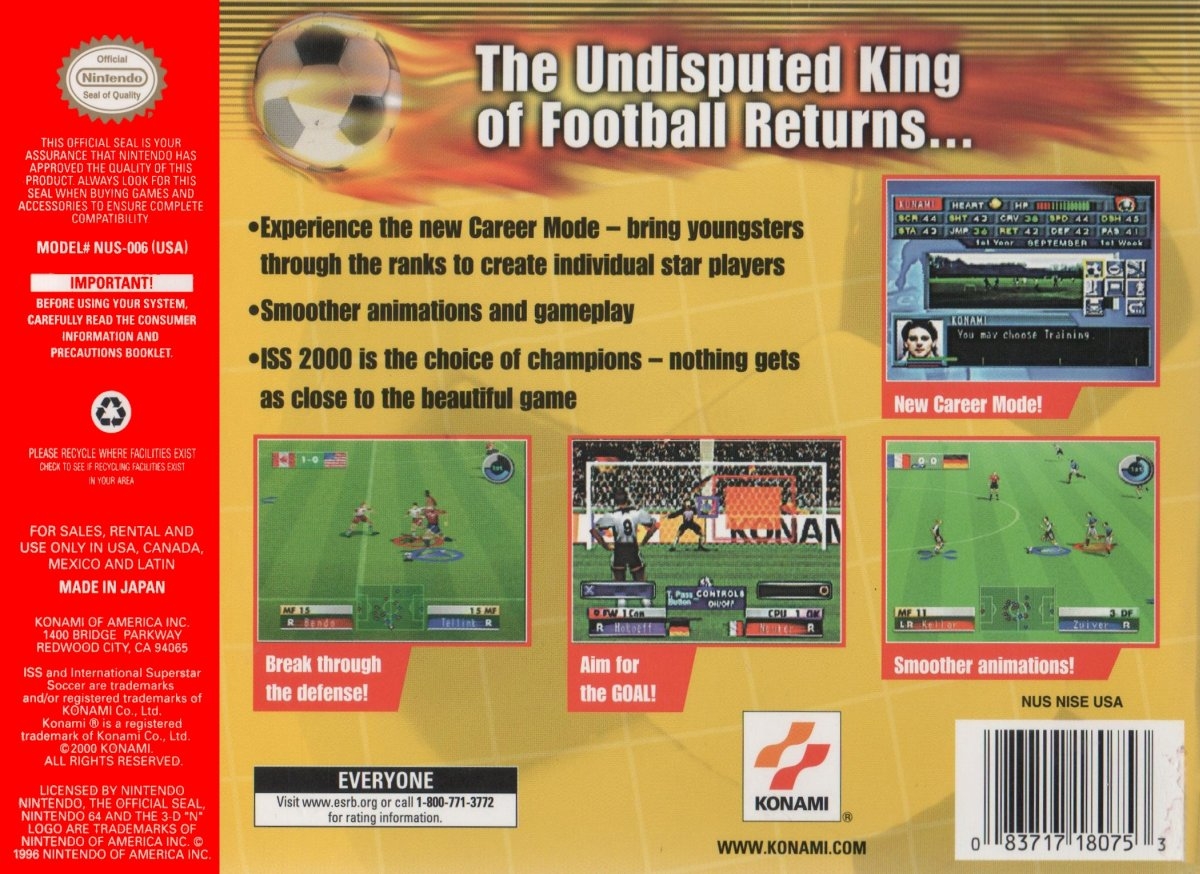Capa do jogo International Superstar Soccer 2000