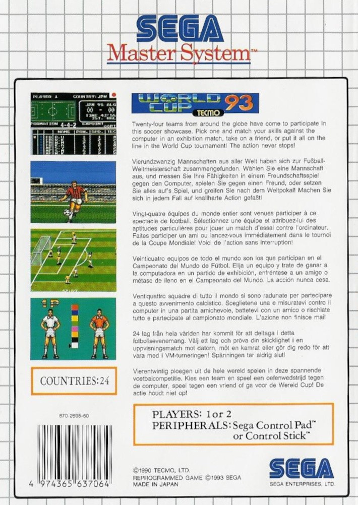 Capa do jogo Tecmo World Cup 93