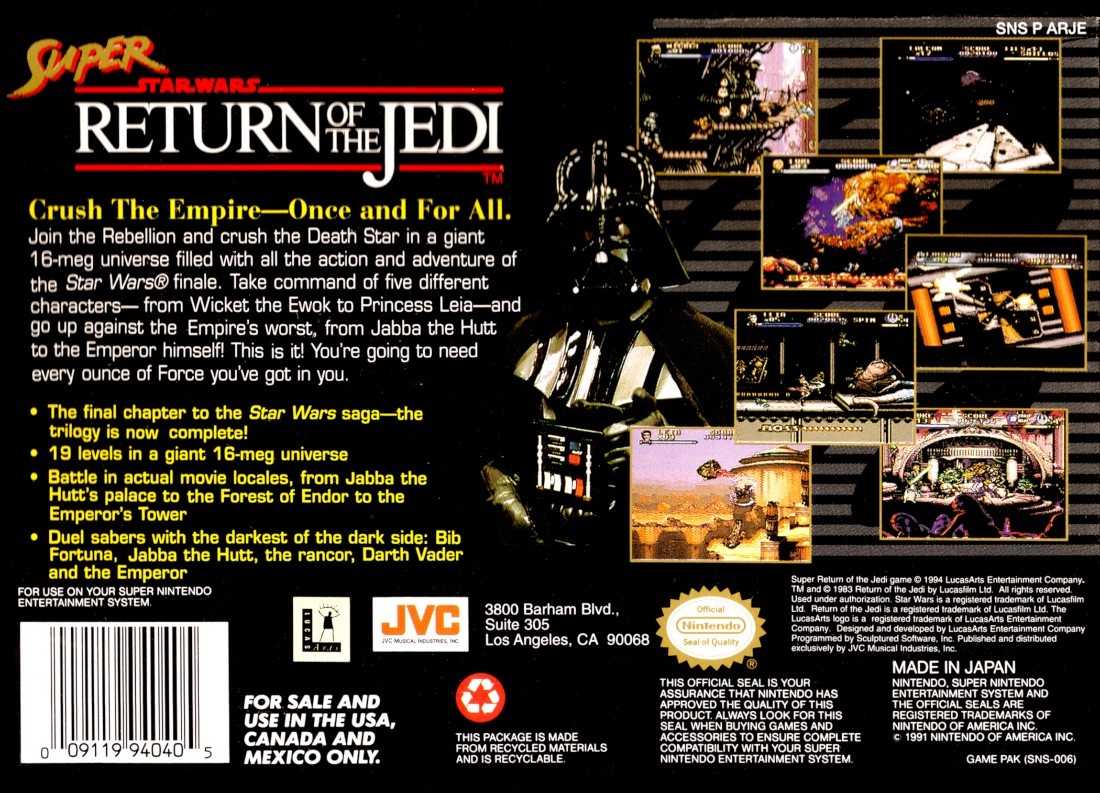 Capa do jogo Super Star Wars: Return of the Jedi