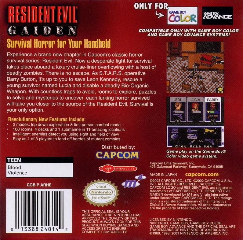 Capa do jogo Resident Evil Gaiden