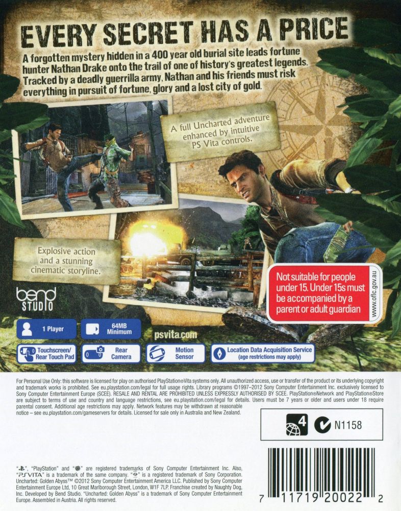 Capa do jogo Uncharted: Golden Abyss