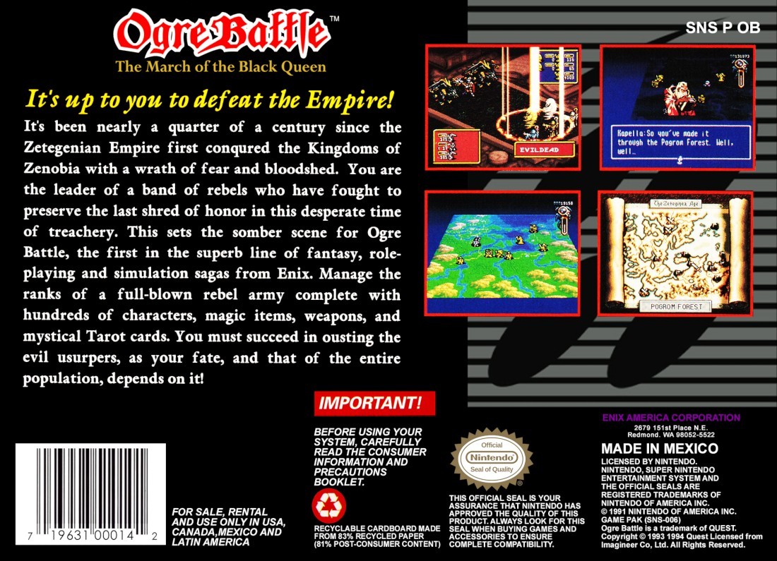 Capa do jogo Ogre Battle: The March of the Black Queen