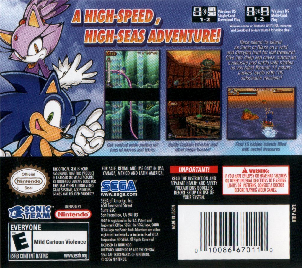 Capa do jogo Sonic Rush Adventure