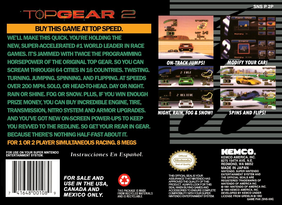 Capa do jogo Top Gear 2
