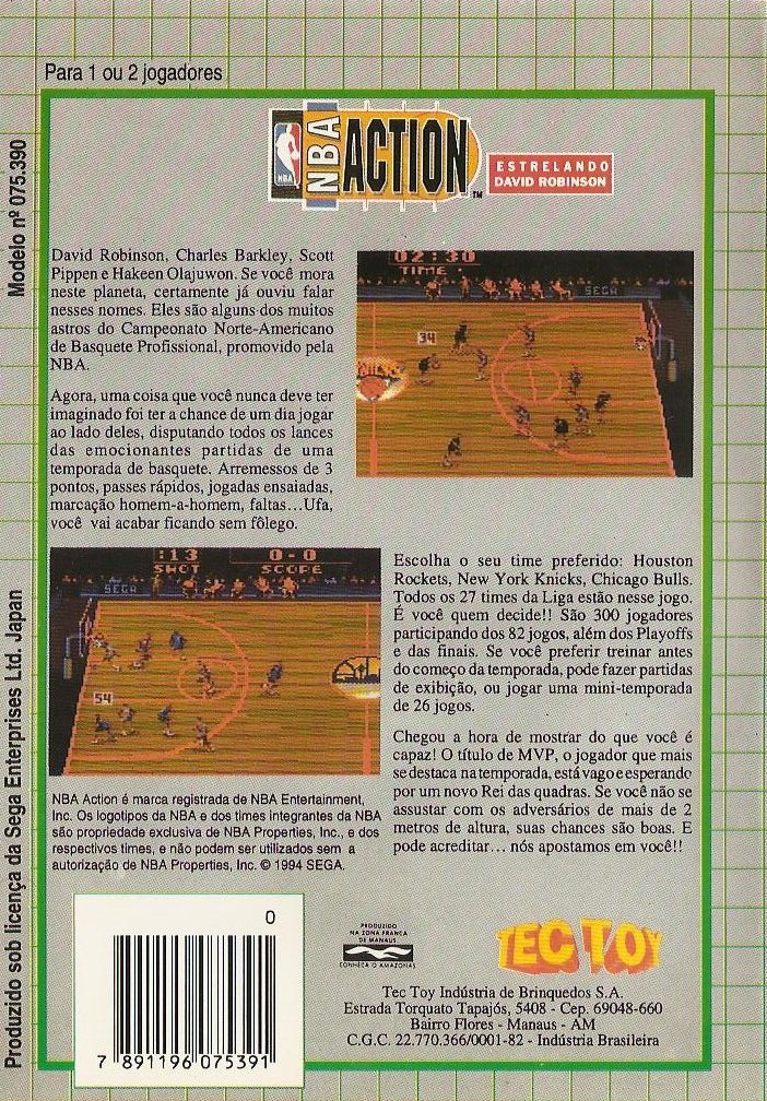 Capa do jogo NBA Action Starring David Robinson