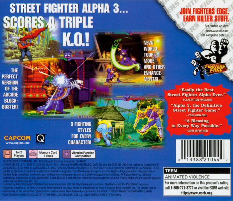 Capa do jogo Street Fighter Alpha 3