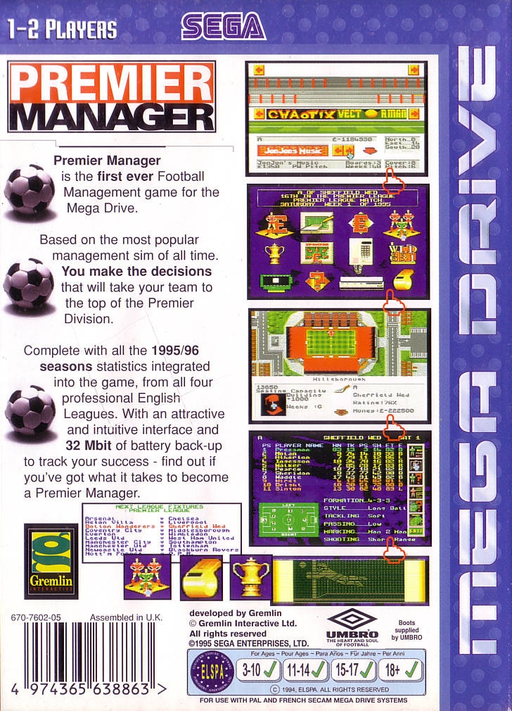 Capa do jogo Premier Manager