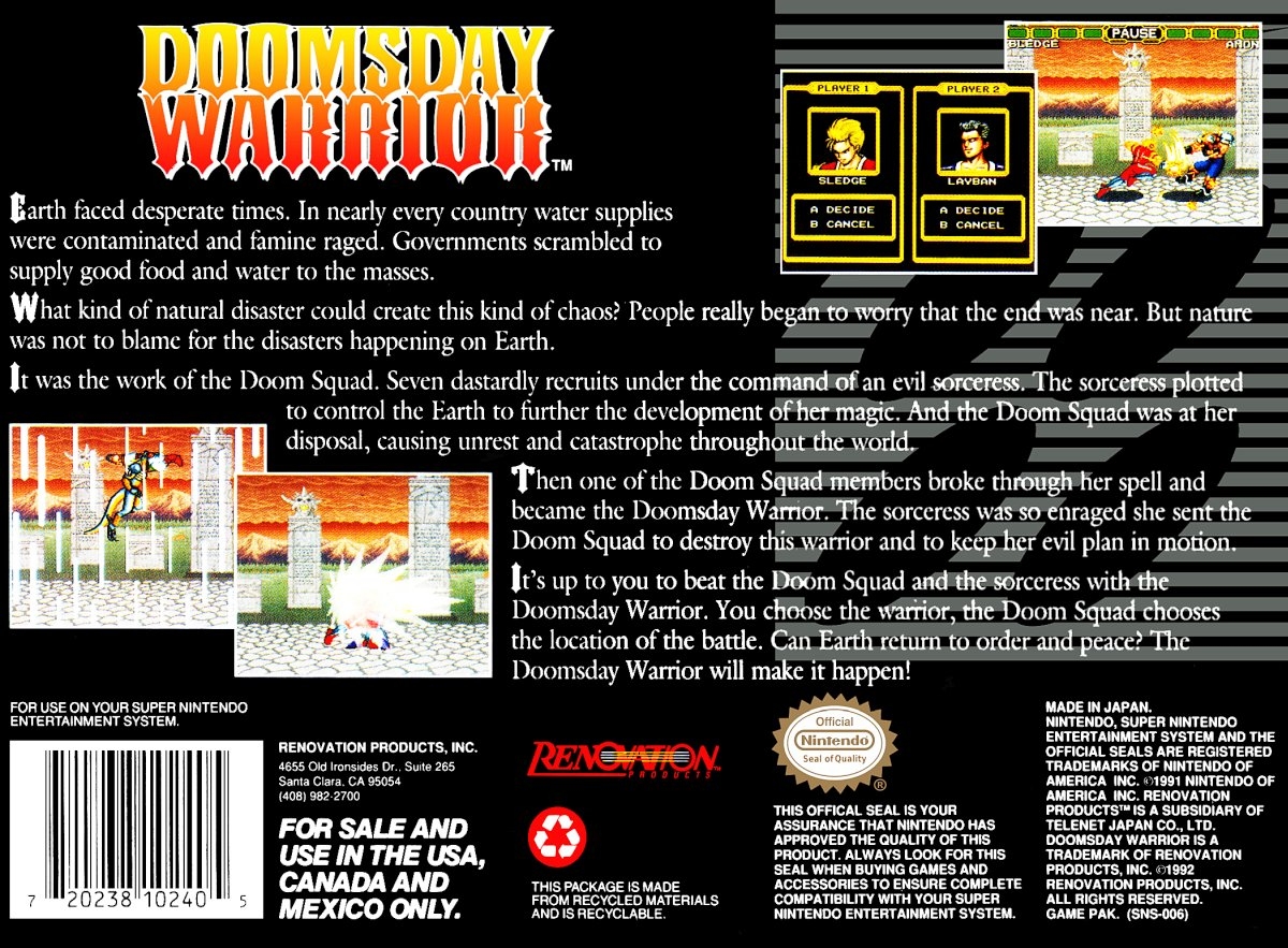 Capa do jogo Doomsday Warrior