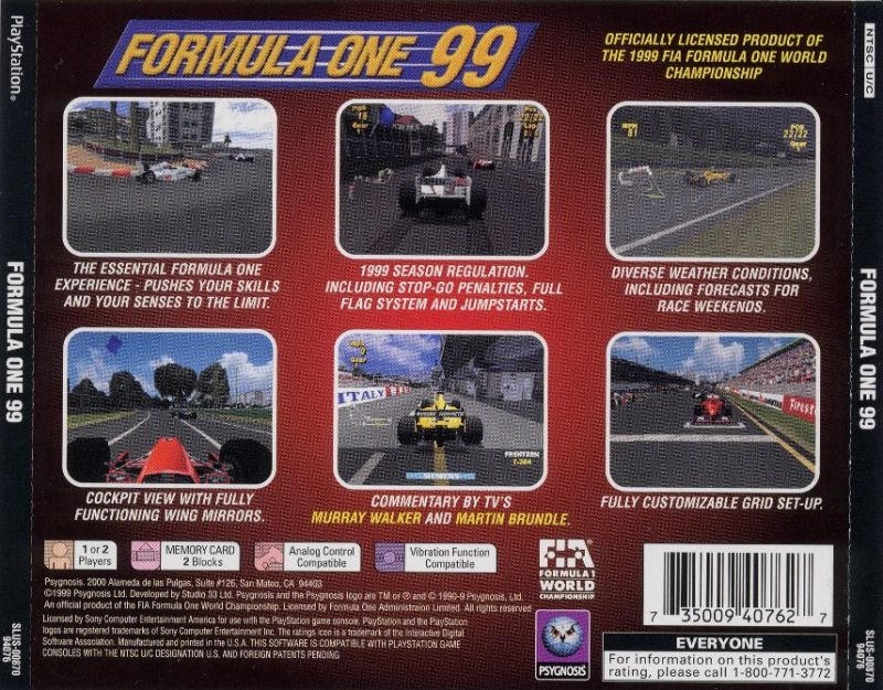 Capa do jogo Formula One 99