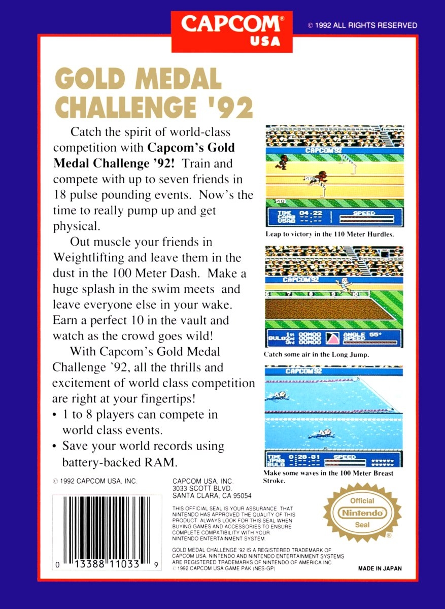 Capa do jogo Gold Medal Challenge 92