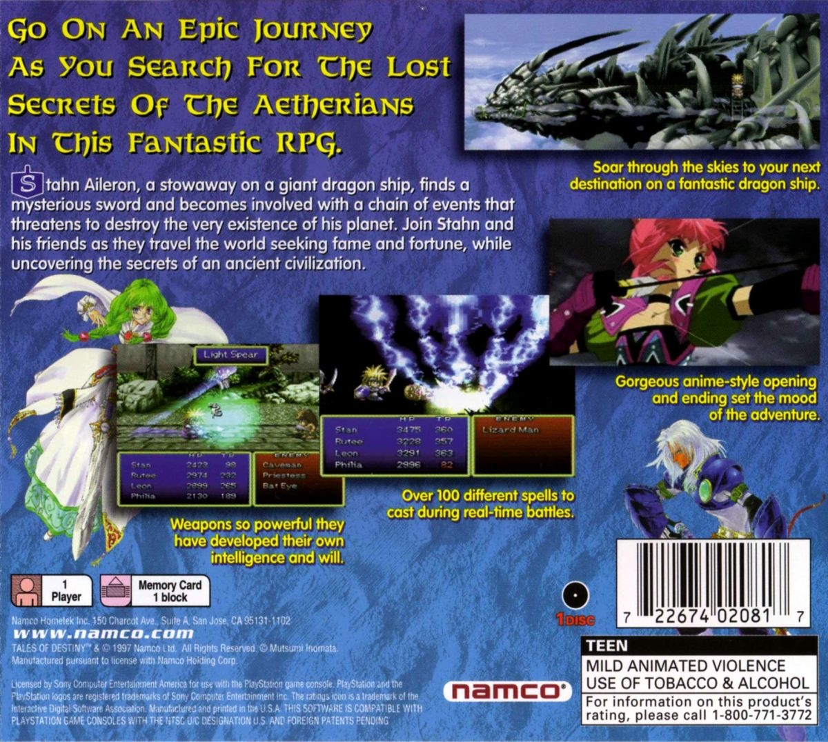 Capa do jogo Tales of Destiny