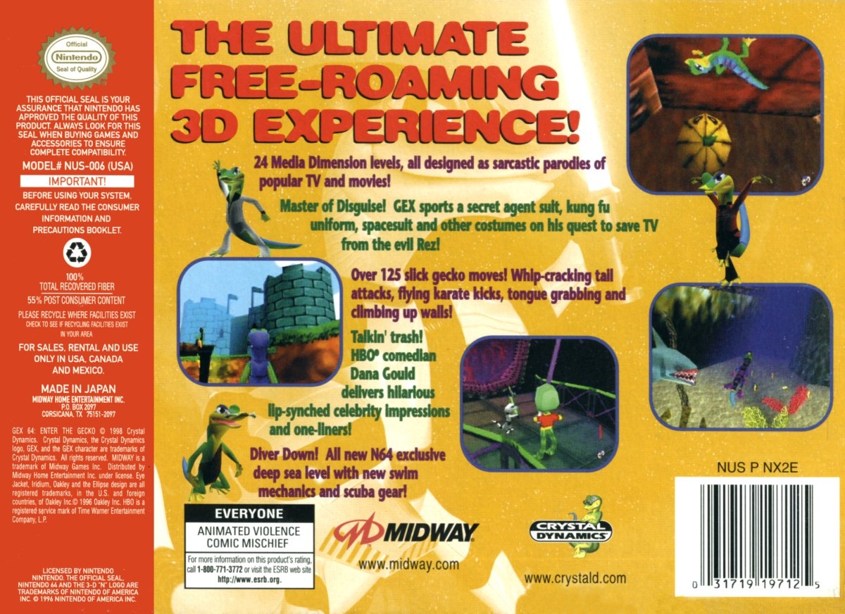 Capa do jogo Gex 64: Enter The Gecko