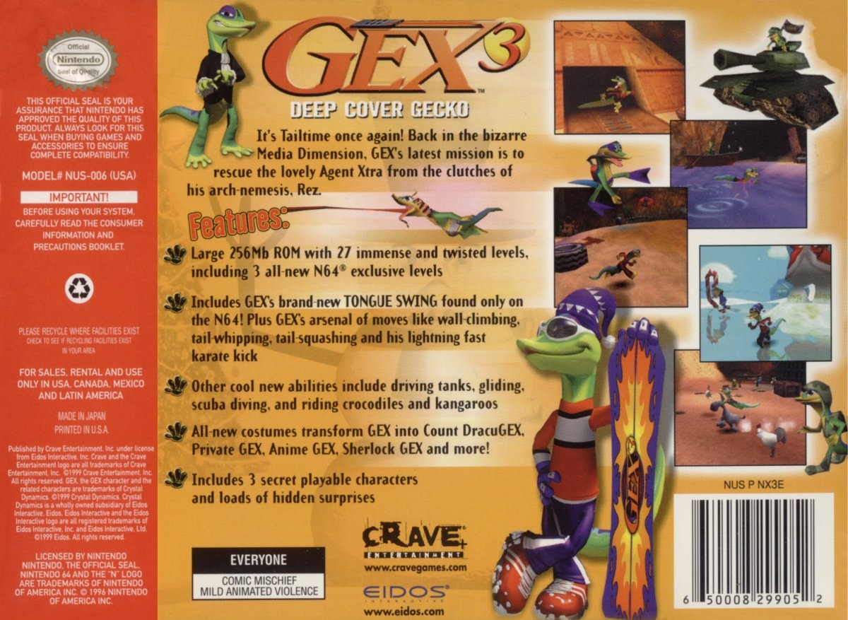 Capa do jogo Gex 3: Deep Cover Gecko