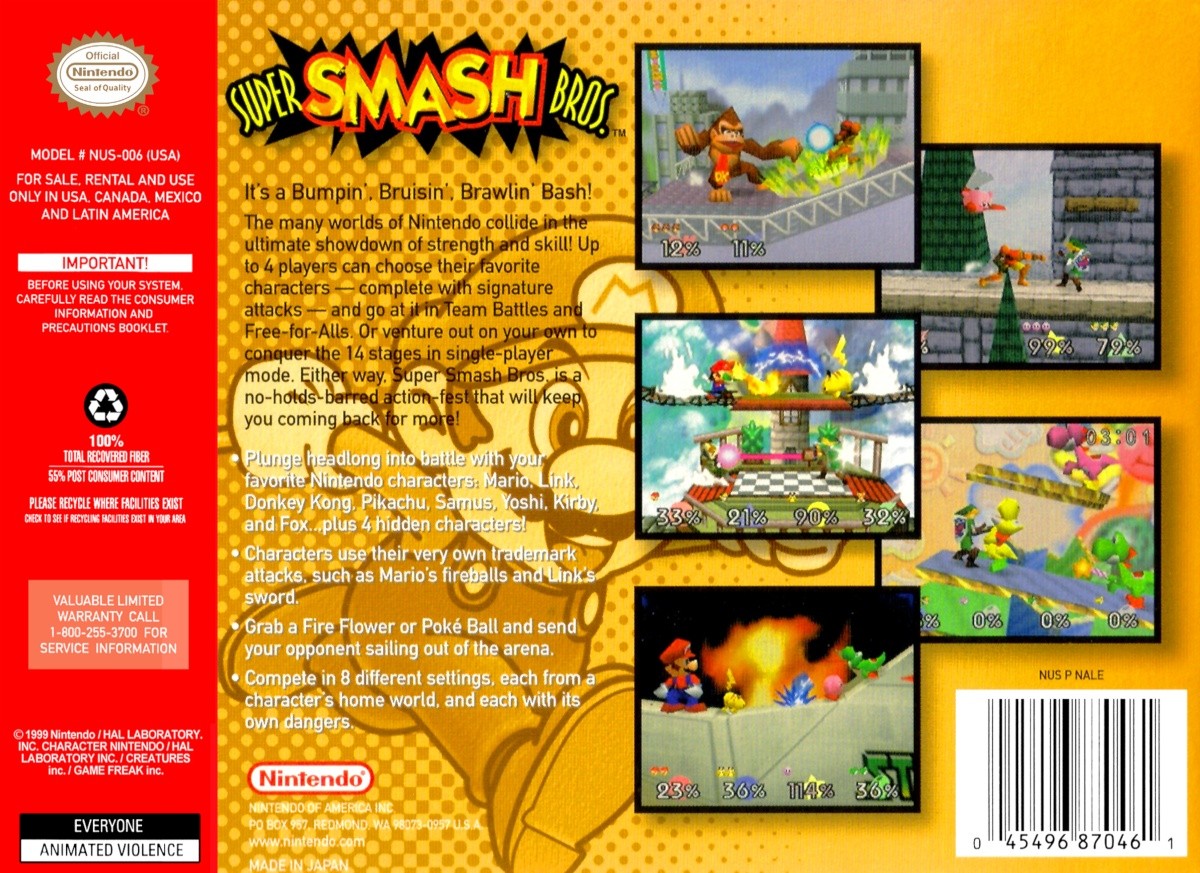 Capa do jogo Super Smash Bros.