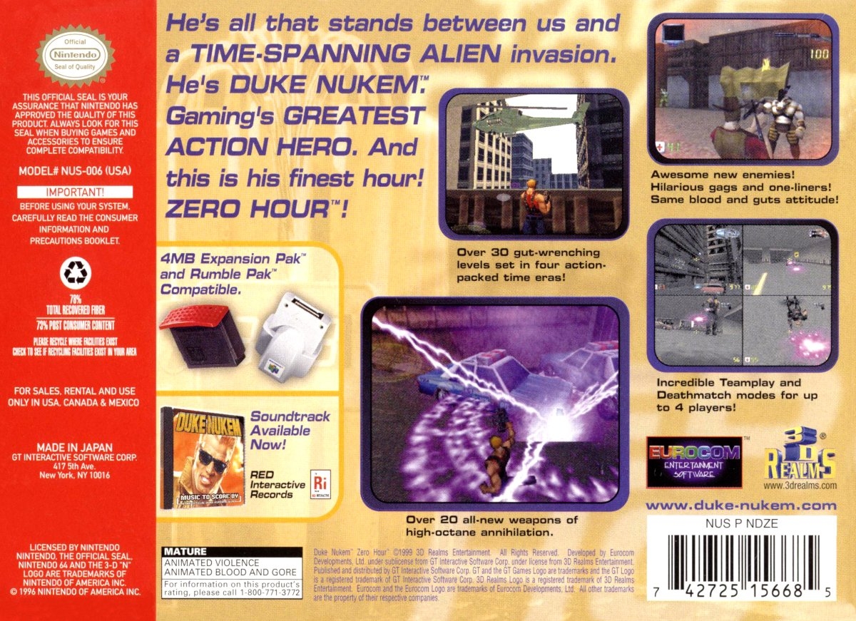 Capa do jogo Duke Nukem: Zero Hour
