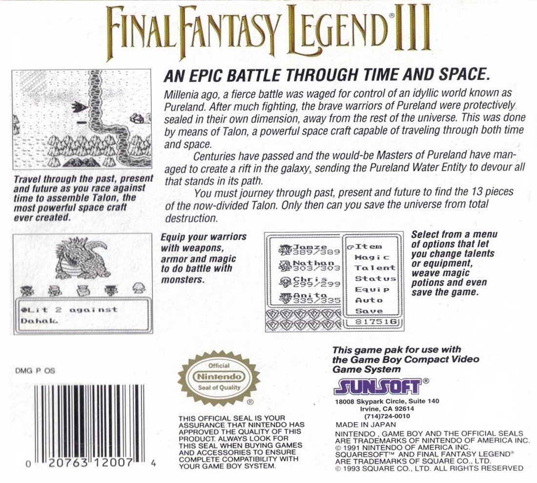 Capa do jogo Final Fantasy Legend III