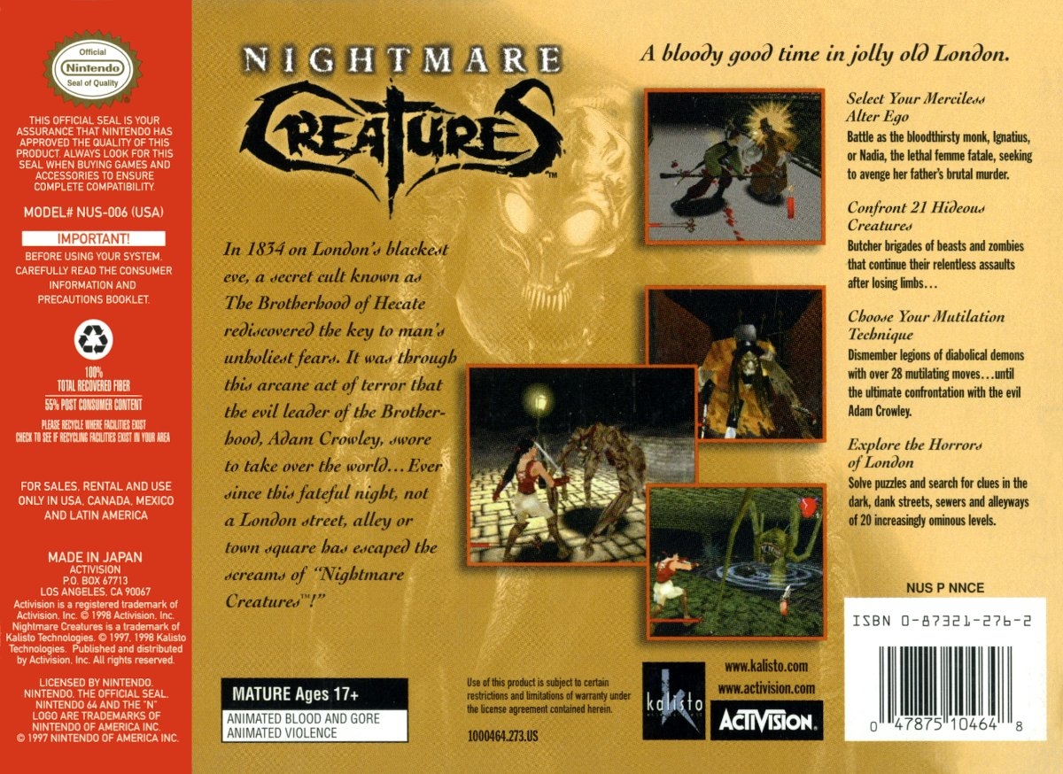 Capa do jogo Nightmare Creatures