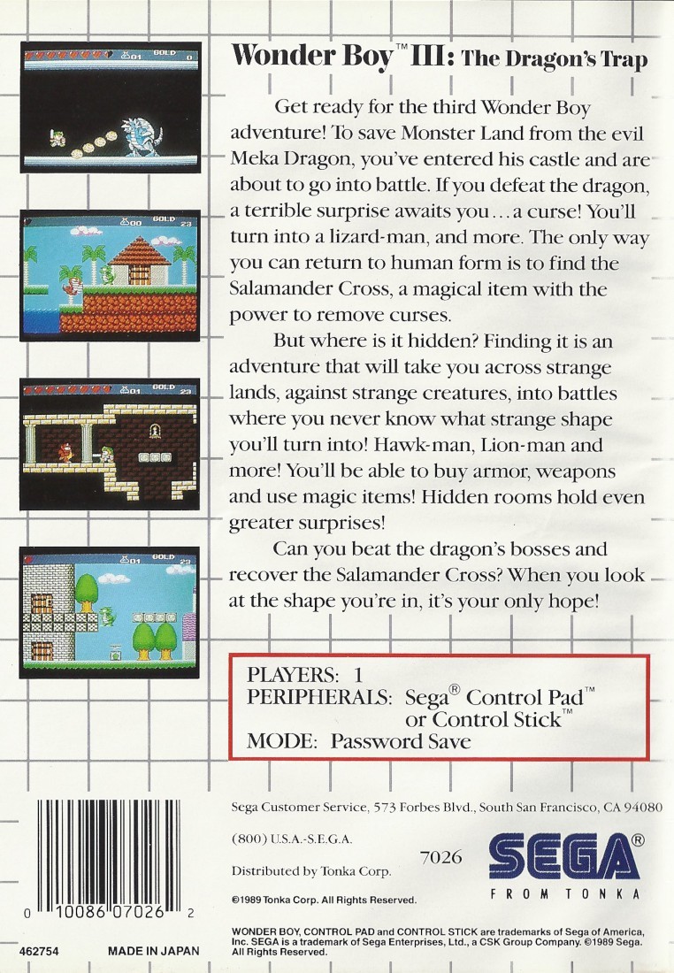 Capa do jogo Wonder Boy III: The Dragons Trap