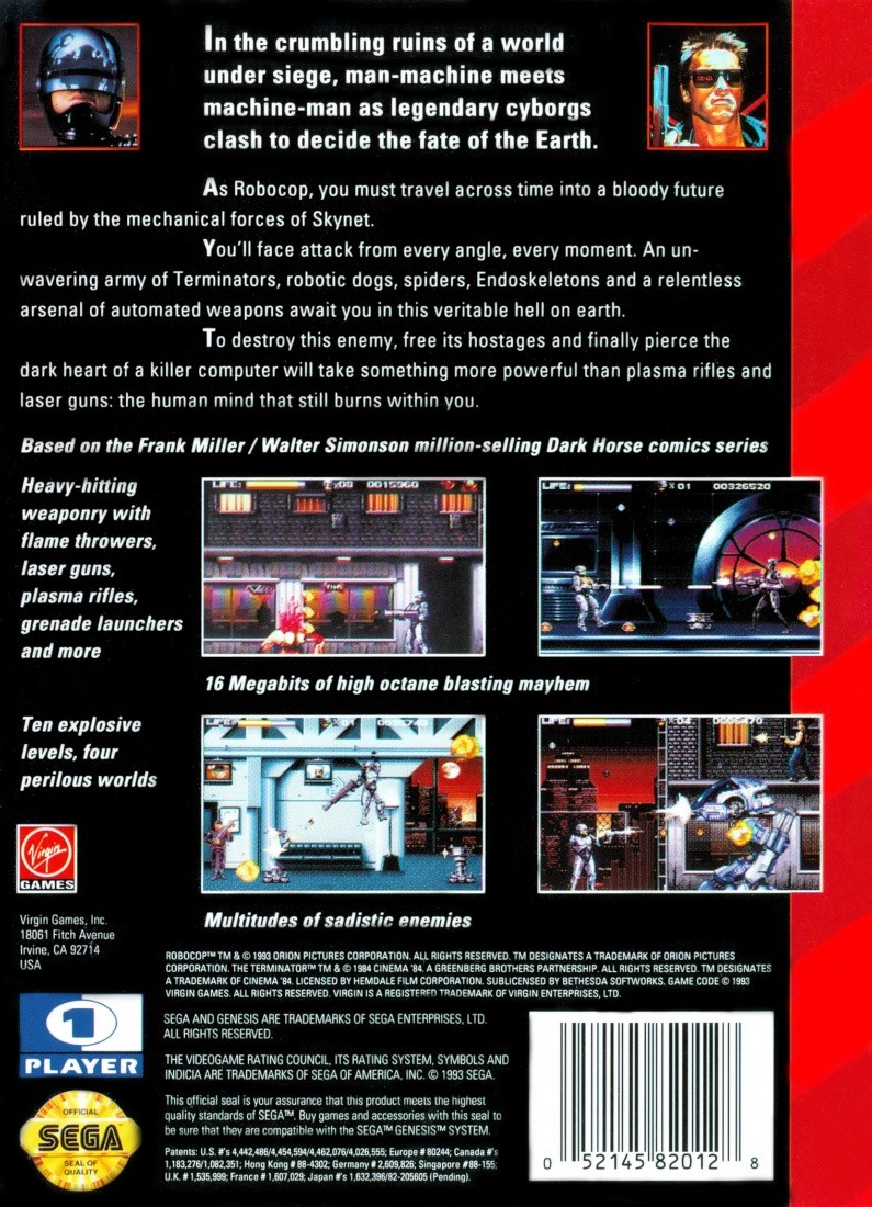 Capa do jogo RoboCop versus The Terminator