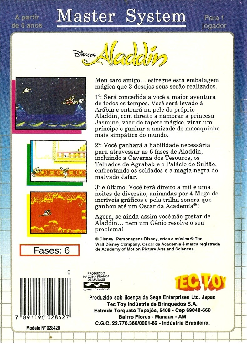 Capa do jogo Aladdin