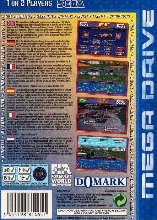 Capa do jogo F1: World Championship Edition