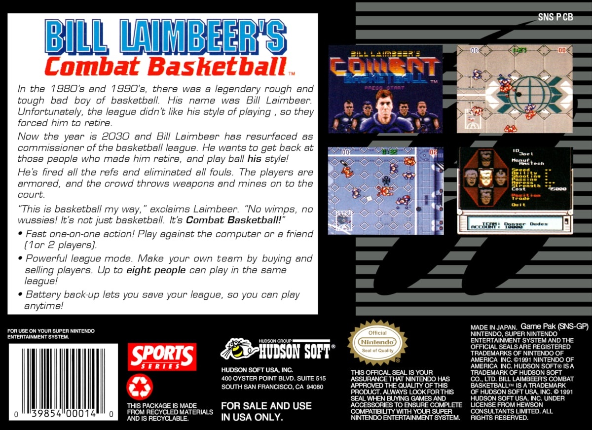 Capa do jogo Bill Laimbeers Combat Basketball