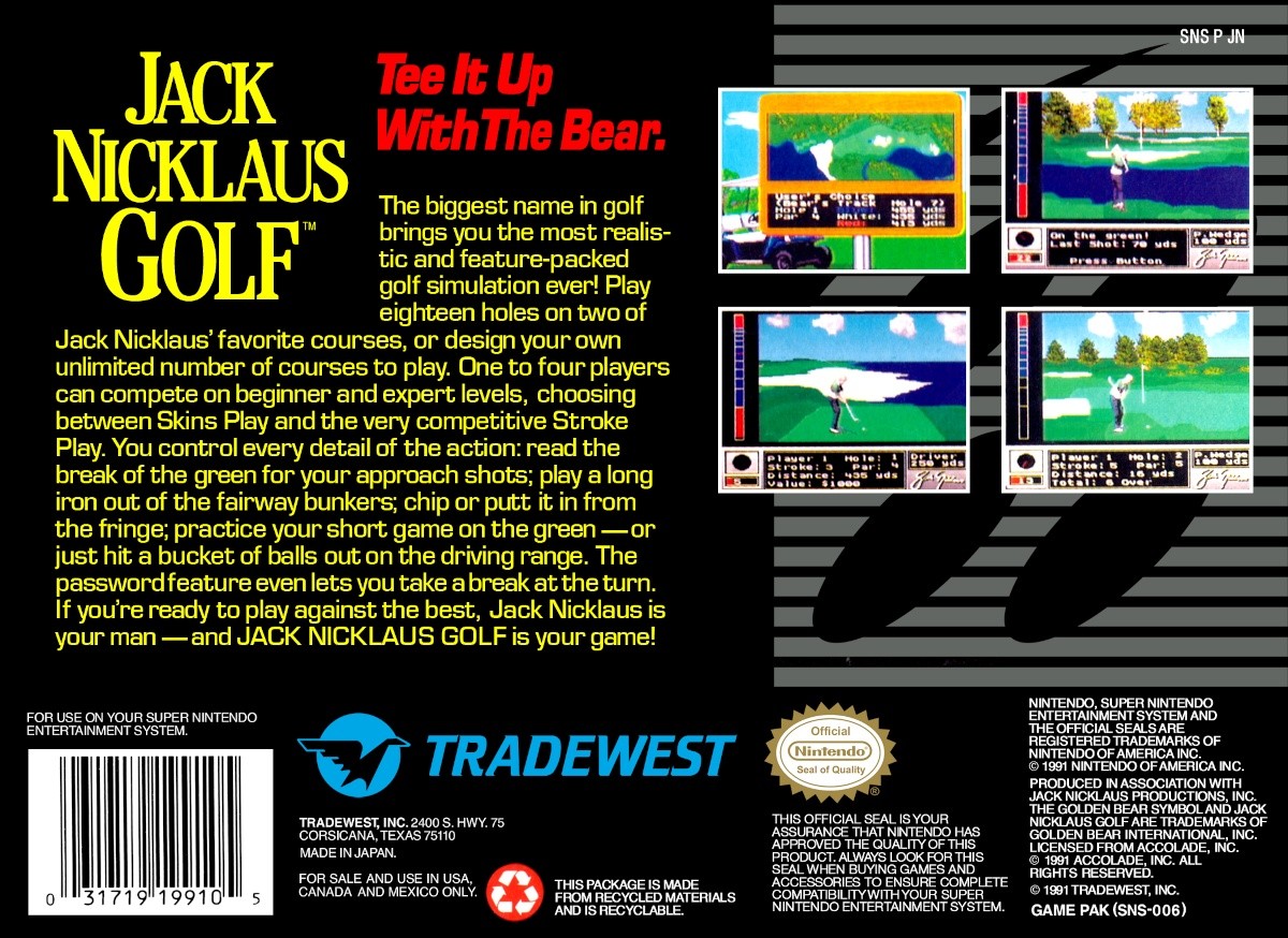 Capa do jogo Jack Nicklaus Golf