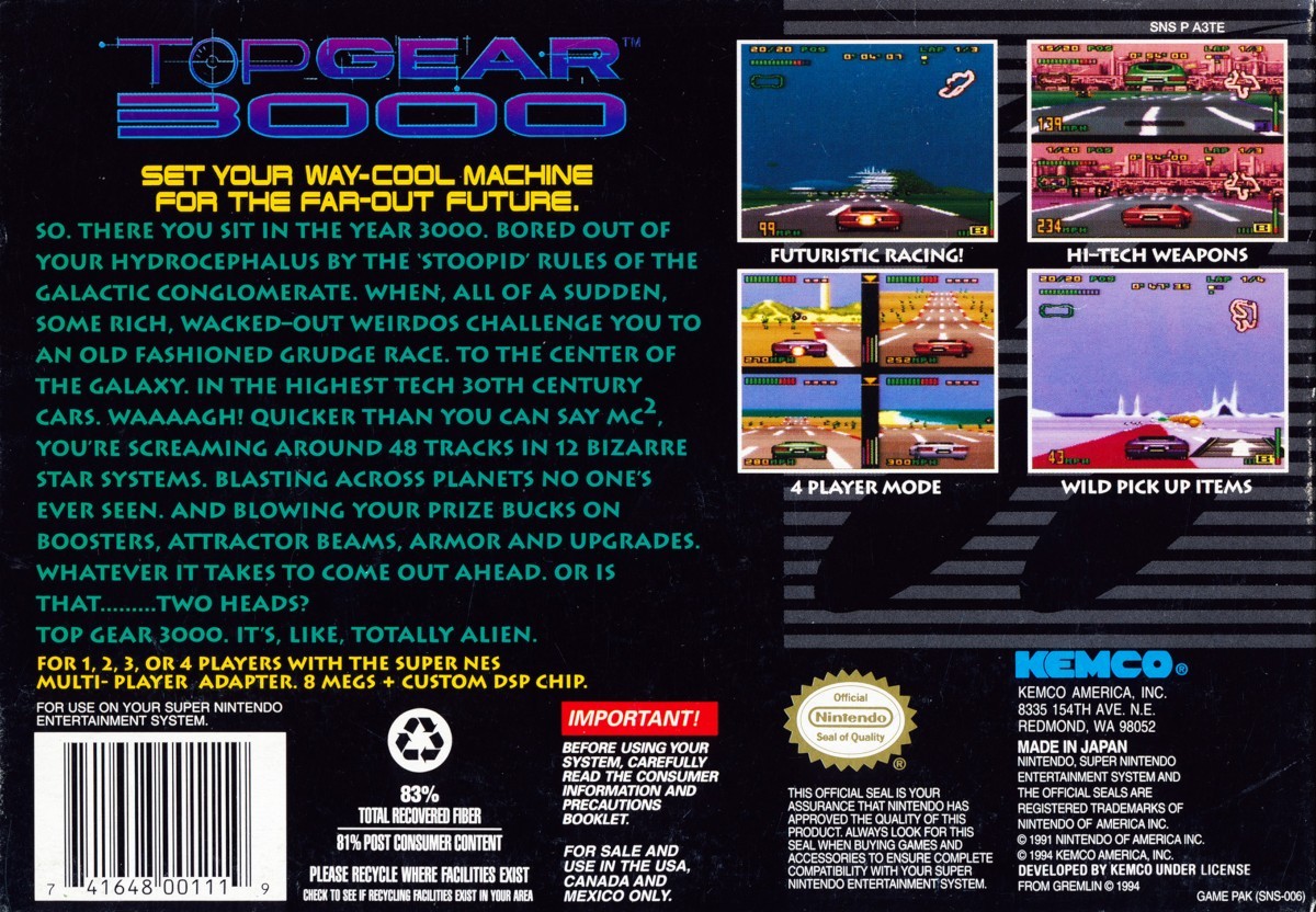 Capa do jogo Top Gear 3000