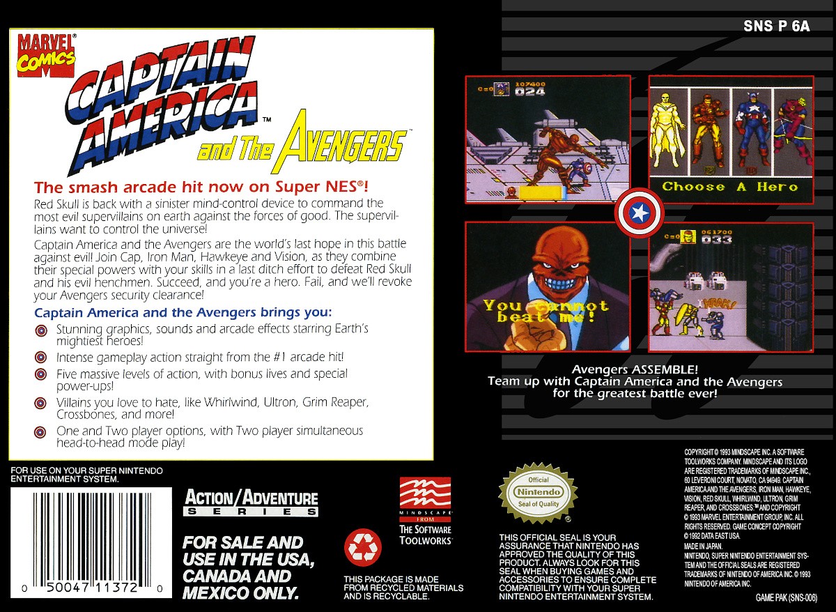 Capa do jogo Captain America and the Avengers