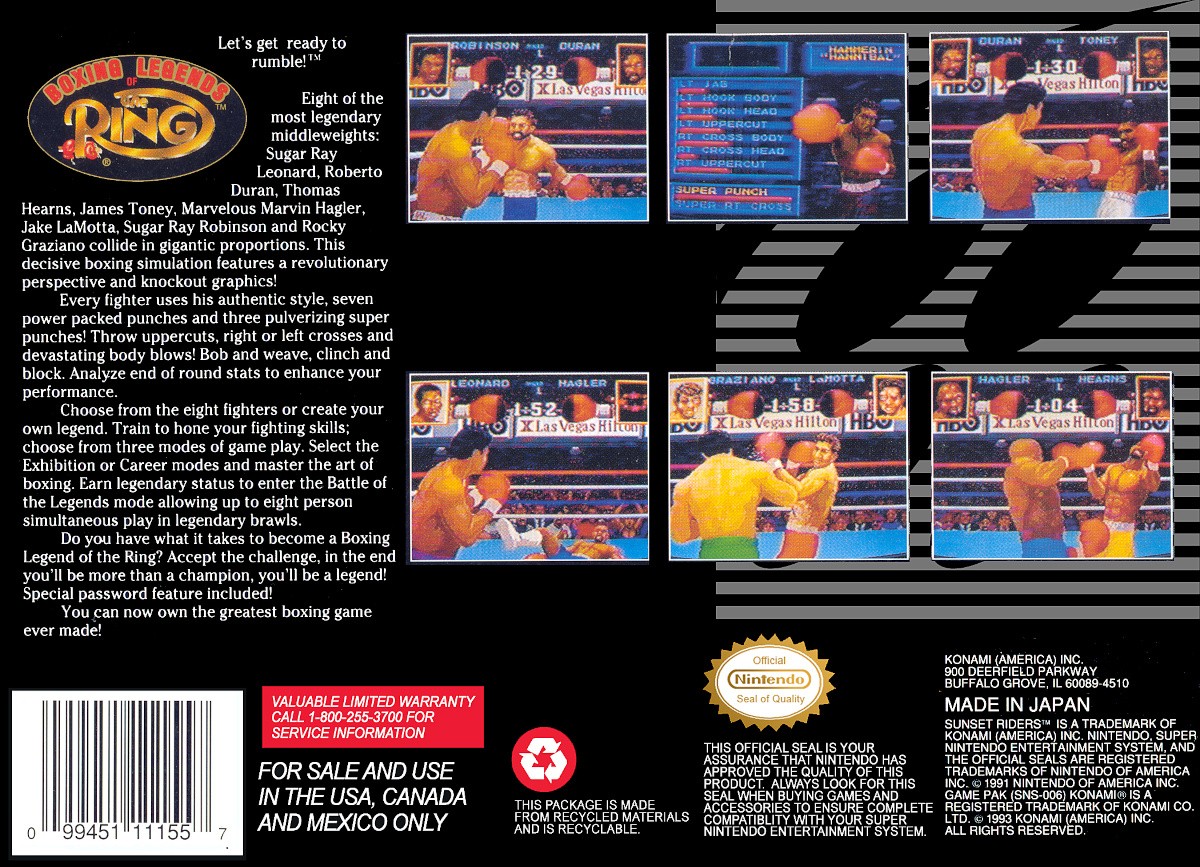 Capa do jogo Boxing Legends of The Ring