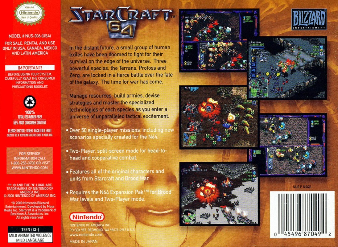 Capa do jogo StarCraft 64