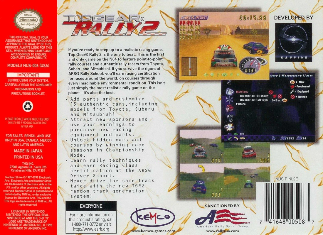 Capa do jogo Top Gear Rally 2