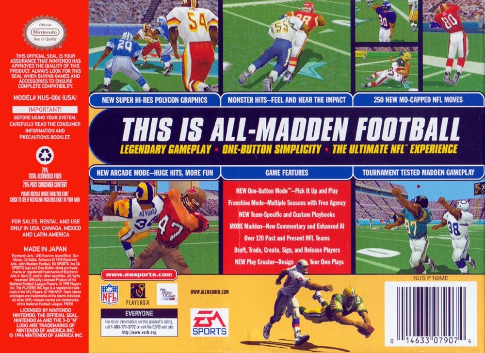 Capa do jogo Madden NFL 99