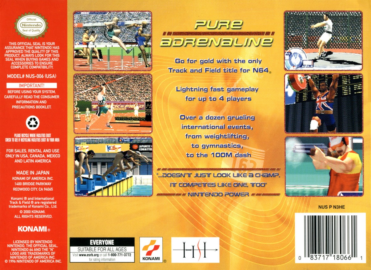 Capa do jogo International Track & Field 2000