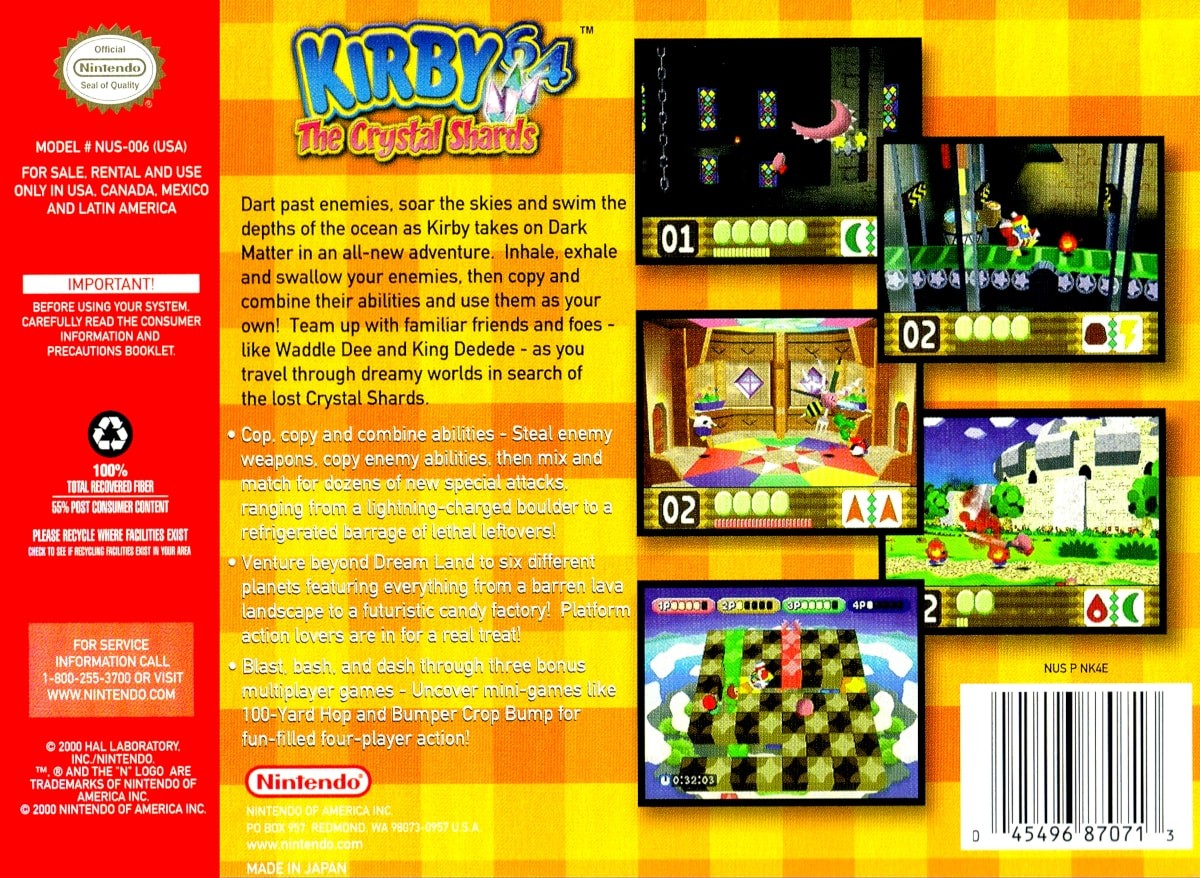 Capa do jogo Kirby 64: The Crystal Shards