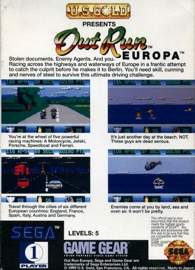 Capa do jogo OutRun Europa
